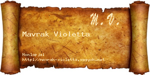 Mavrak Violetta névjegykártya